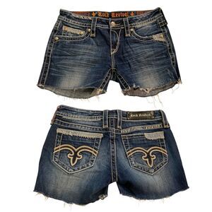 Rock Revival Charlie Cropped Women’s Jeans Shorts Size 29 Denim Cut Distressed